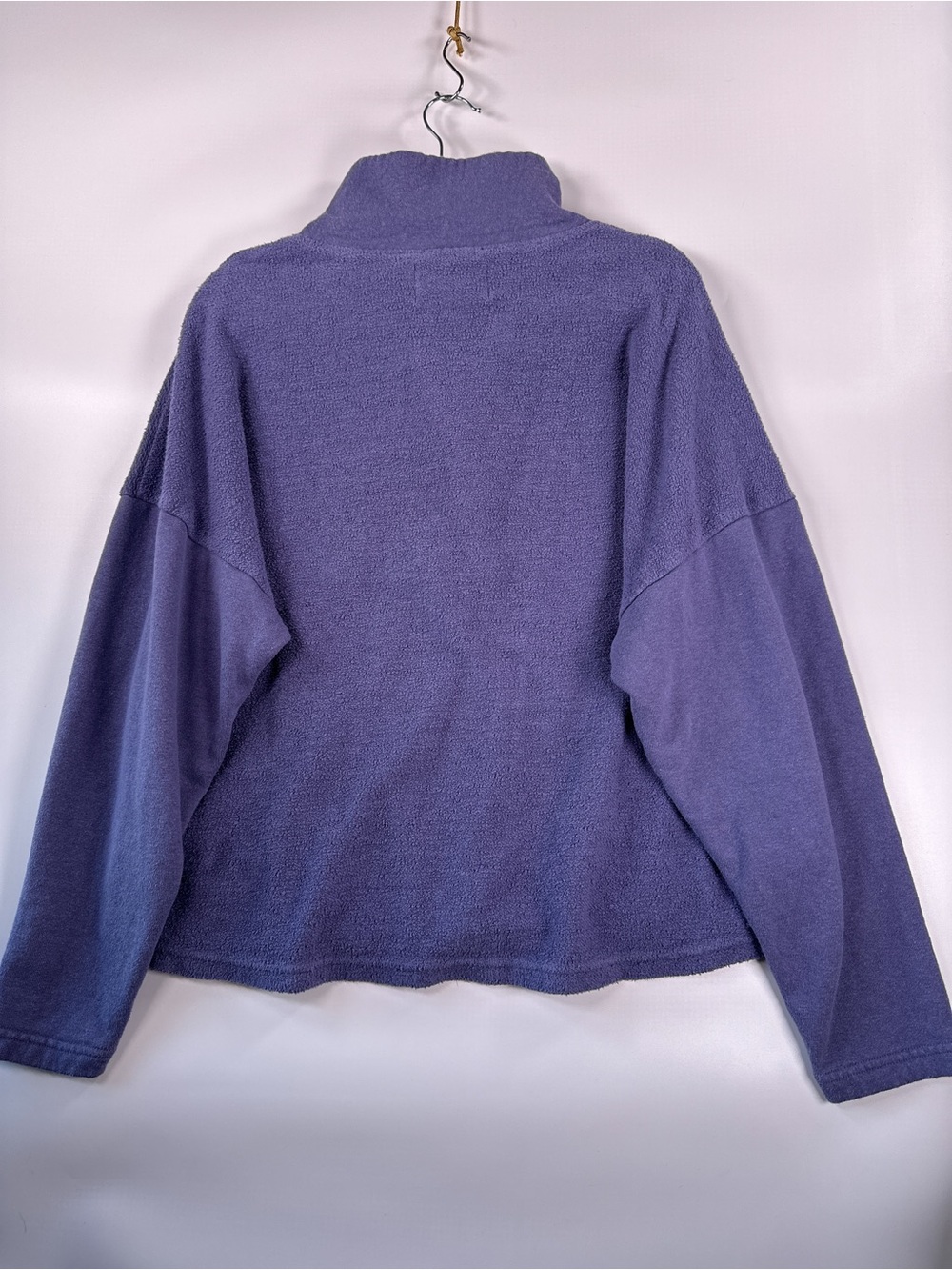 REI Co-op Button Front Terry Pullover Hemp Cotton Purple Large - Picture 4 of 11